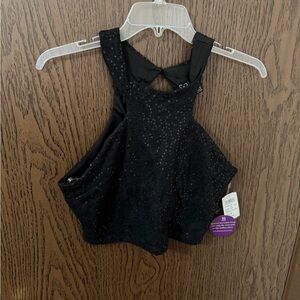 Black Lace Sleeveless Top and Red Floral Skirt Matching Set